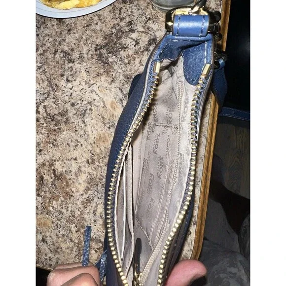 Michael Kors Jet Set Crossbody Bag Leather Navy Blue - Picture 8 of 8